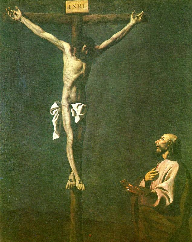 Francisco de Zurbaran st. lucas before christ crucified china oil painting image